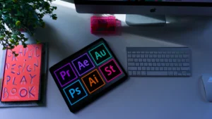 Designarbete på en datorskärm
